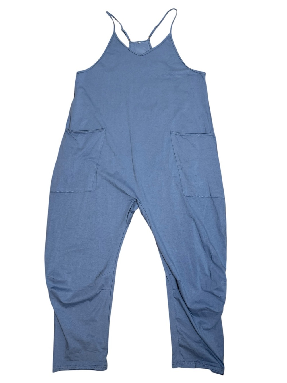 Slouchy Barrel Leg Jumpsuit Blue Onesie Cami Strap Overalls Free People Dupe
